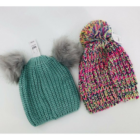 New York & Company Accessories - 2 NEW YORK & COMPANY Womens Beanie Poms Winter Hat